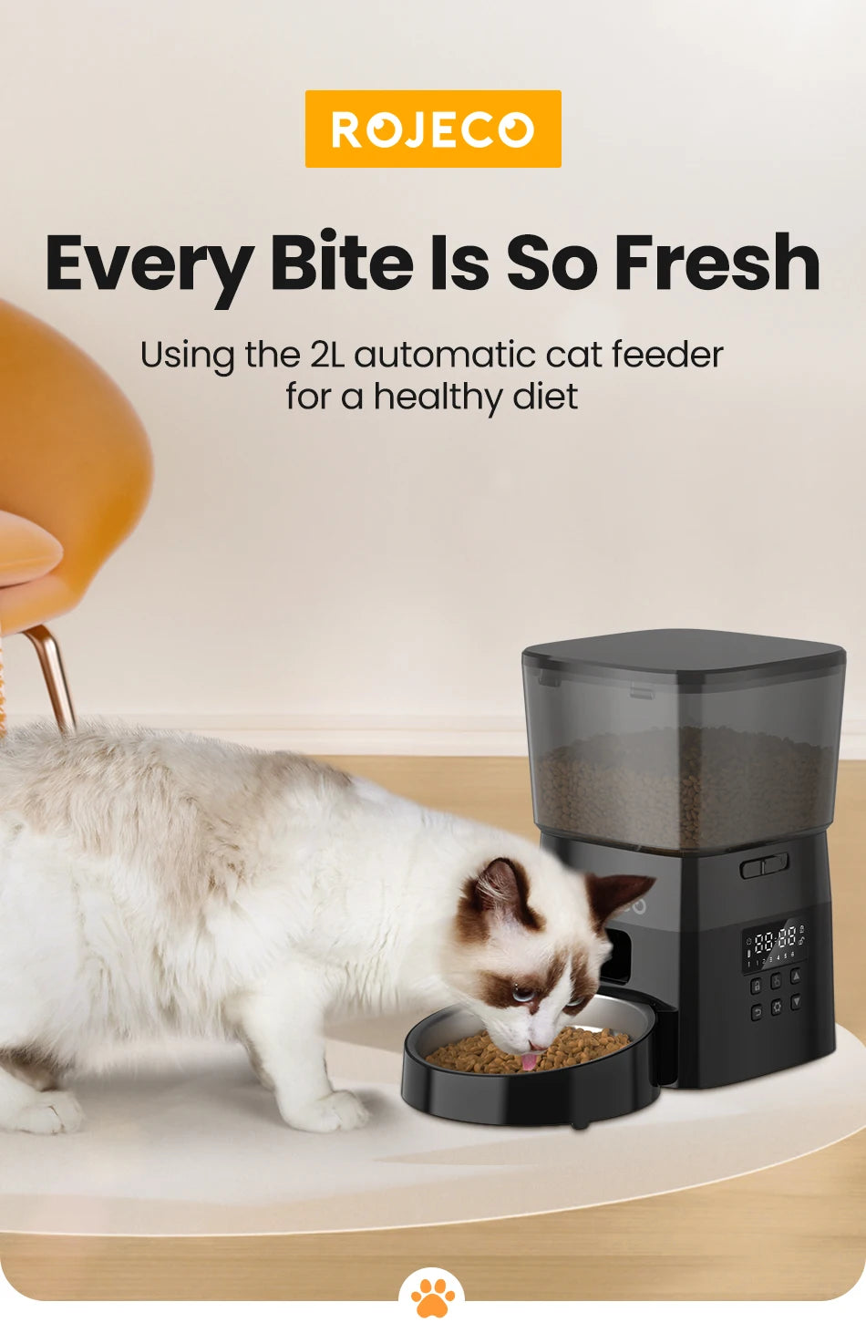 PetroNexus™ Smart Button Auto Pet Feeder — Cat & Dog Food Dispenser
