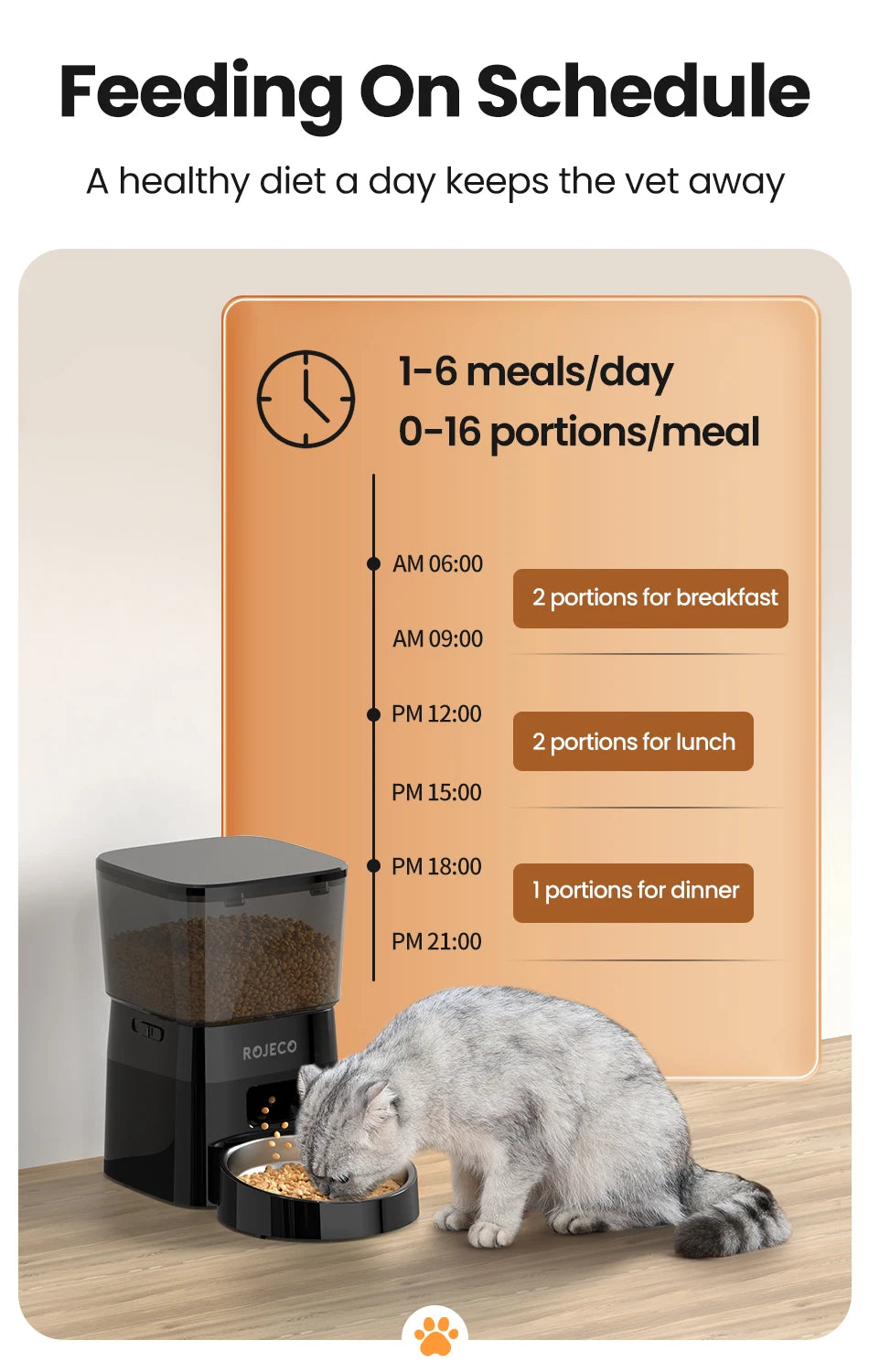 PetroNexus™ Smart Button Auto Pet Feeder — Cat & Dog Food Dispenser