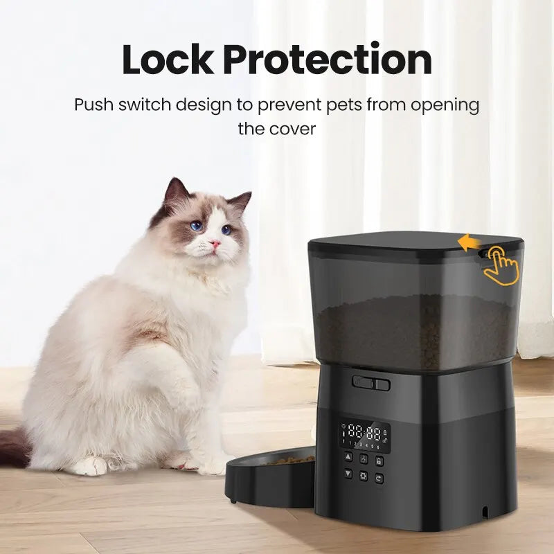 PetroNexus™ Smart Button Auto Pet Feeder — Cat & Dog Food Dispenser