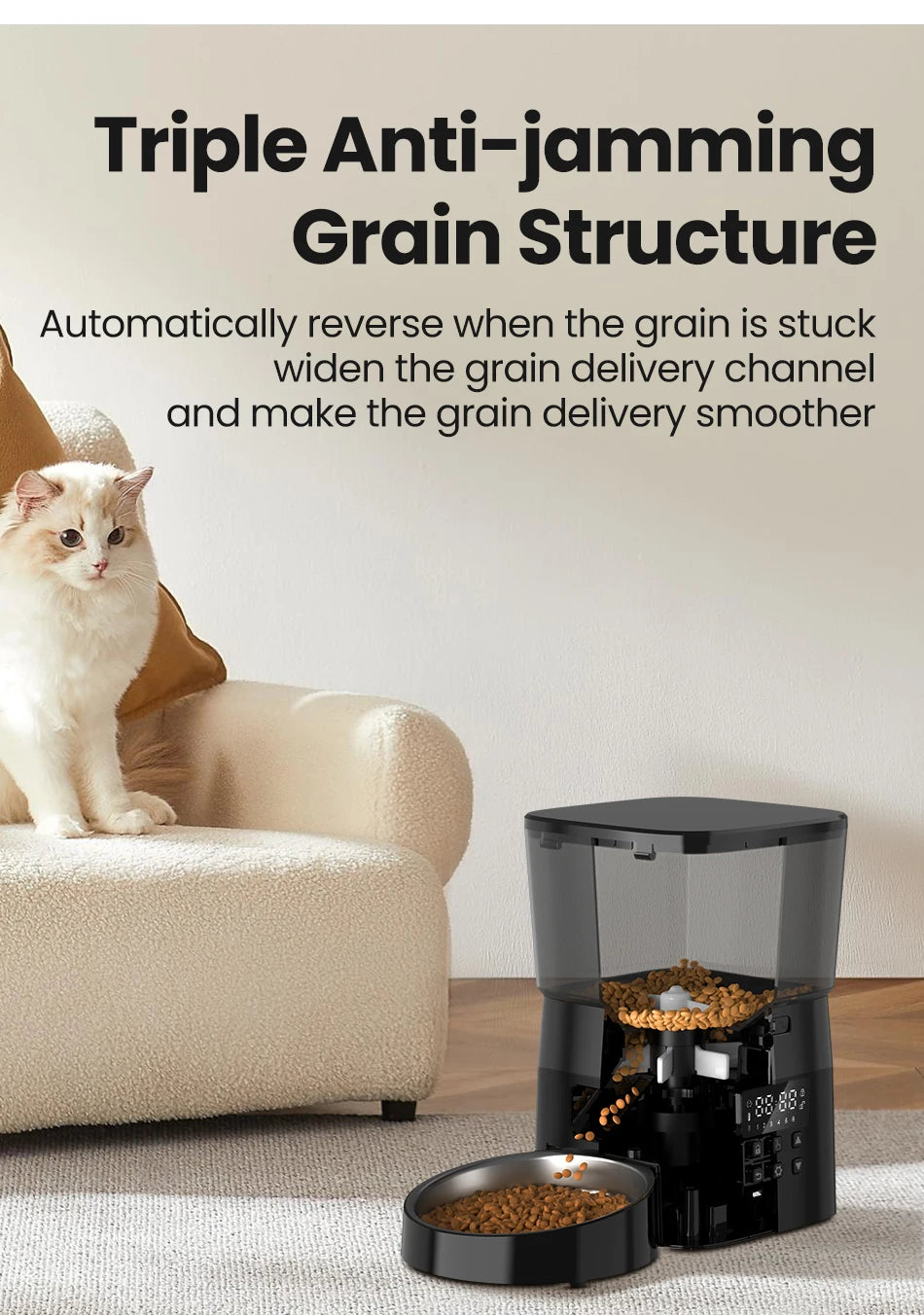 PetroNexus™ Smart Button Auto Pet Feeder — Cat & Dog Food Dispenser