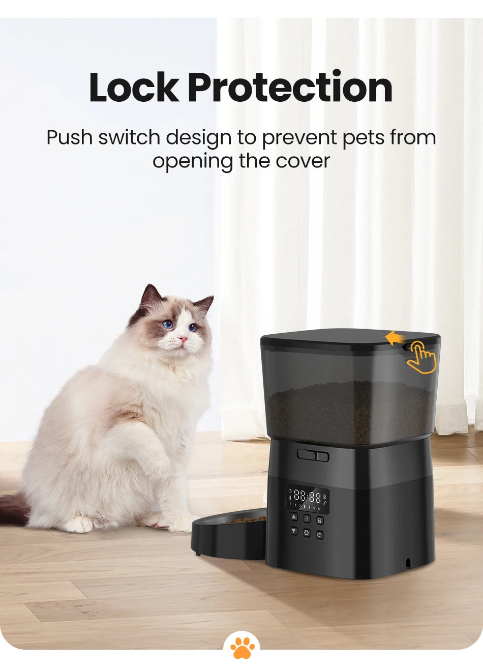 PetroNexus™ Smart Button Auto Pet Feeder — Cat & Dog Food Dispenser