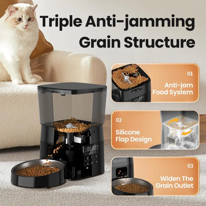 PetroNexus™ Smart Button Auto Pet Feeder — Cat & Dog Food Dispenser