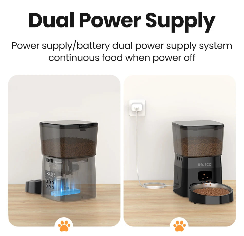 PetroNexus™ Smart Button Auto Pet Feeder — Cat & Dog Food Dispenser