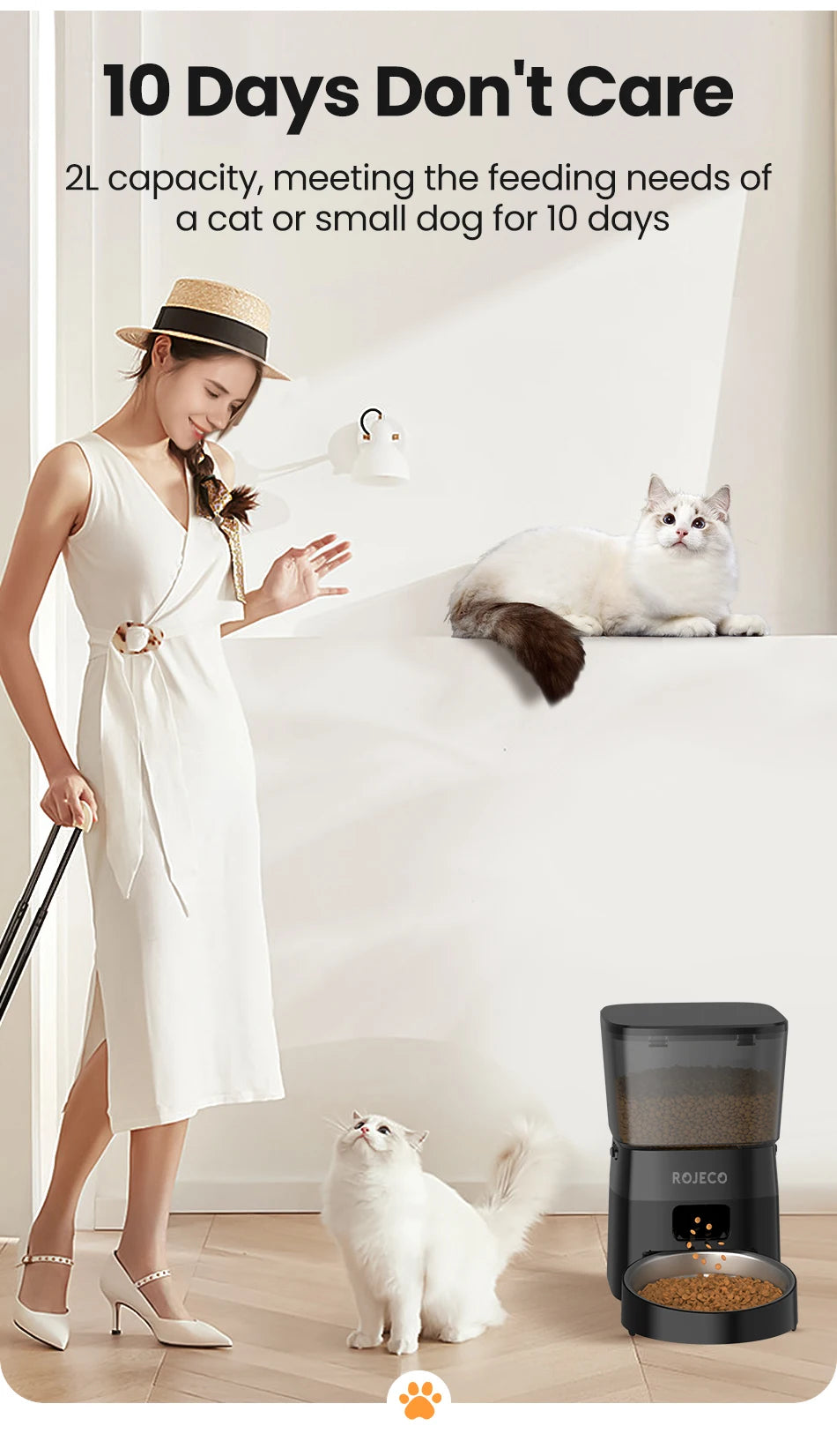 PetroNexus™ Smart Button Auto Pet Feeder — Cat & Dog Food Dispenser